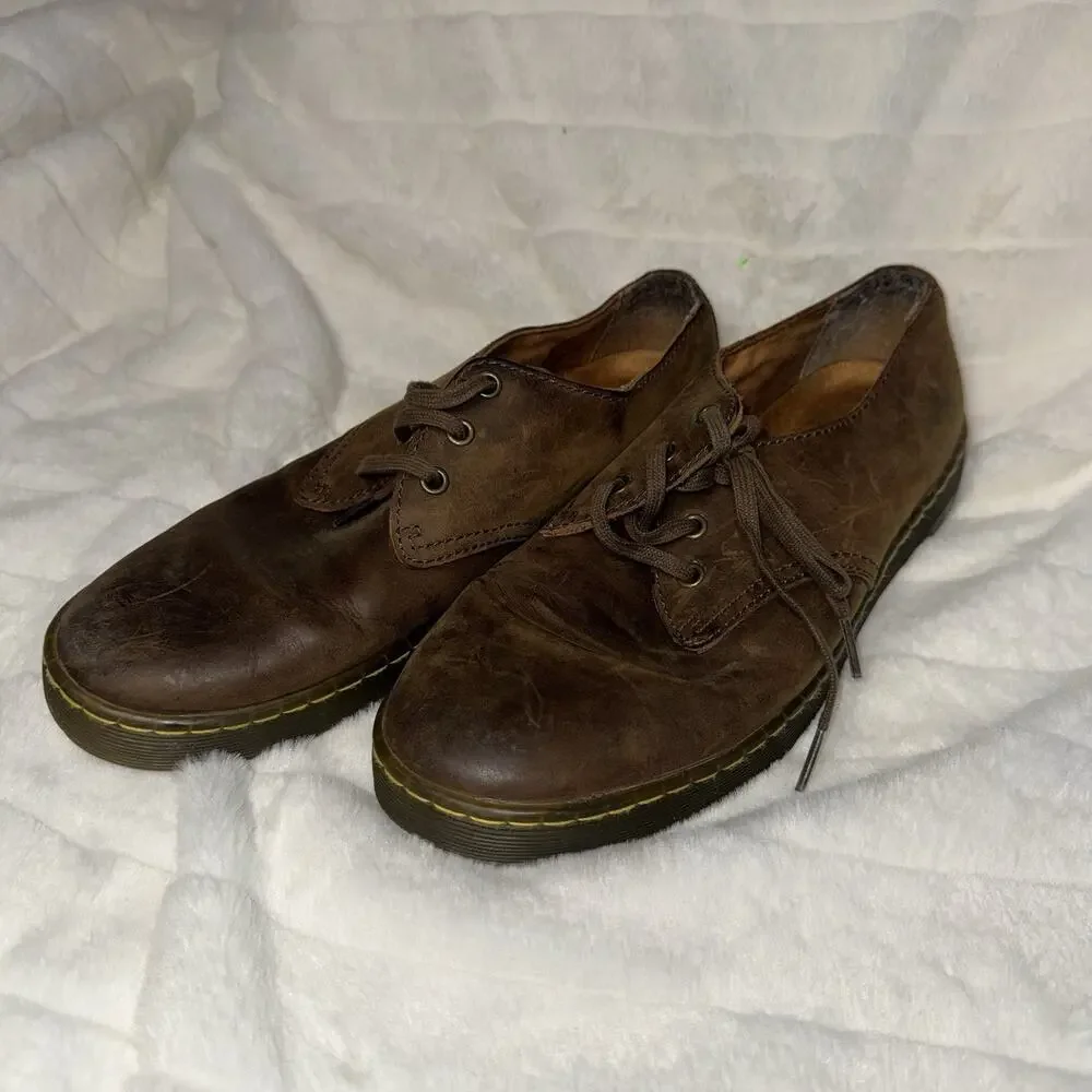 Dr Martens Men's 10 M US Coronado Brown Leather Shoes Oxford 3 Eyelet Lace Up